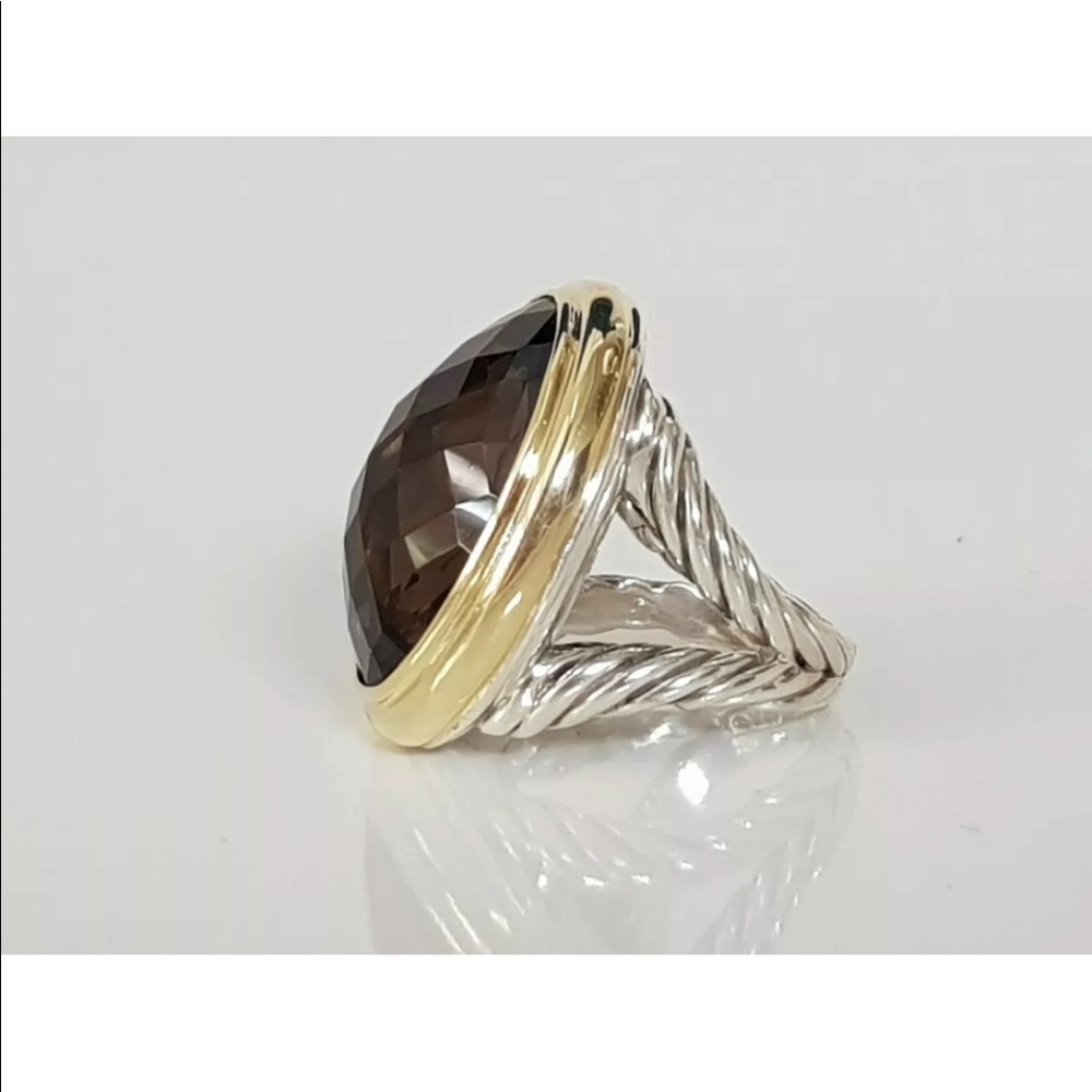 David Yurman Signature Oval Smoky Quartz Ring